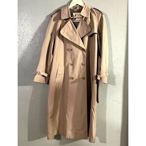 Vintage Misty Harbor Beige Women's Trench Coat Sz 10 Old Money Classic Raincoat